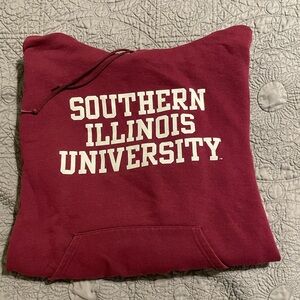SIU Athletic Maroon Hoodie with White Print